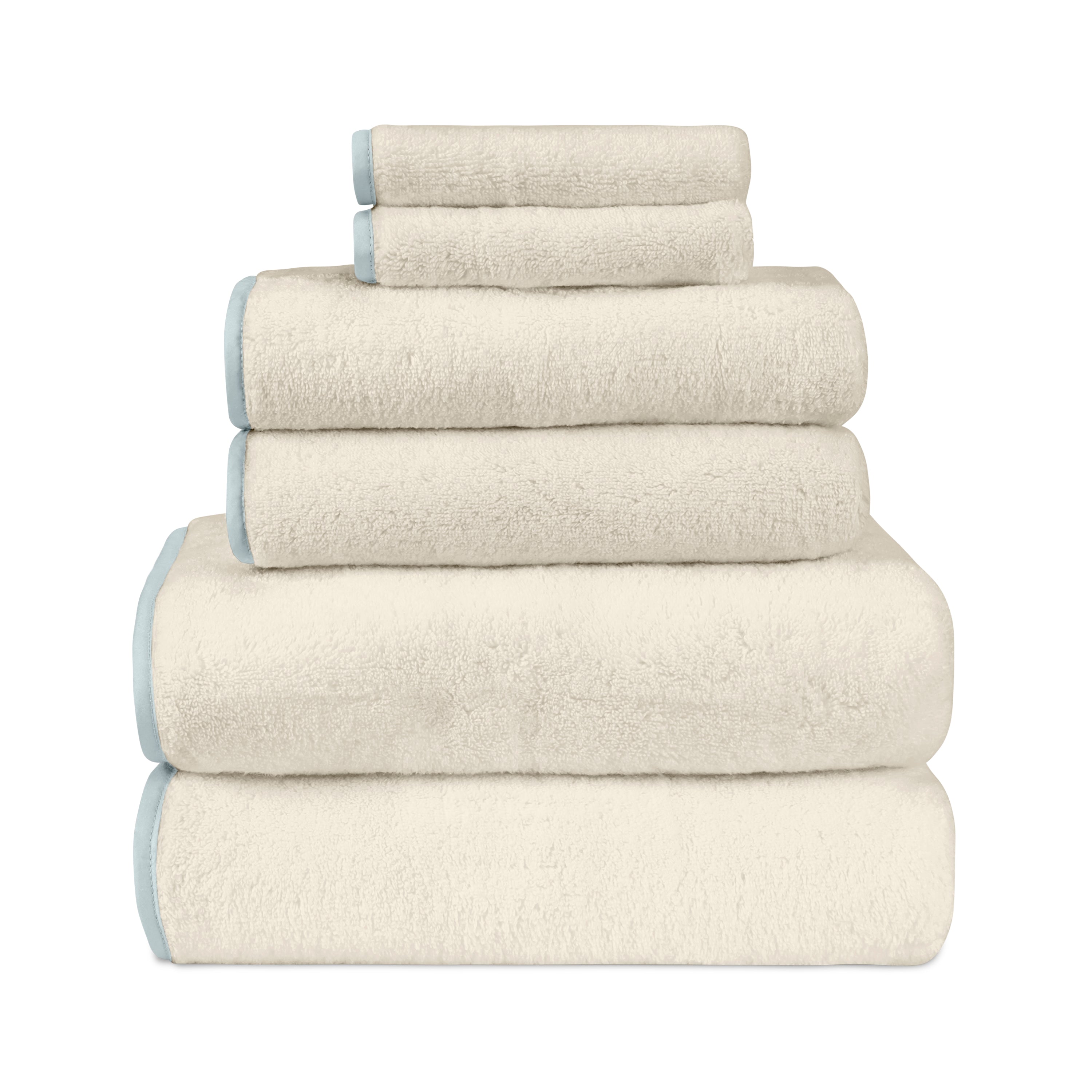 Home Treasures Bodrum Bath Towel (White/Stone-Blue)